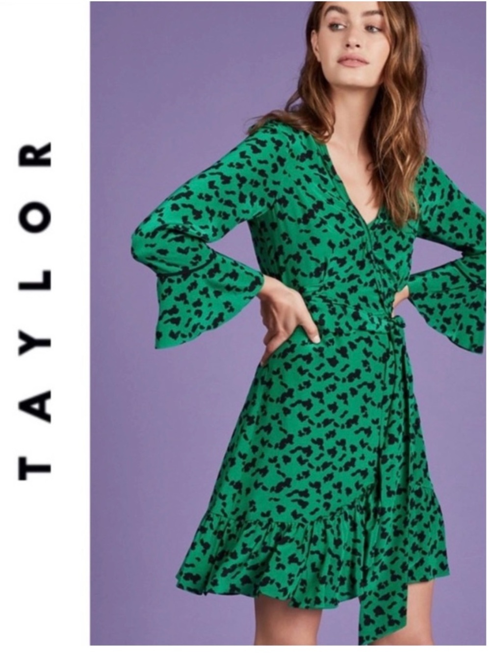 Tanya Taylor Nomi Green Leopard dress